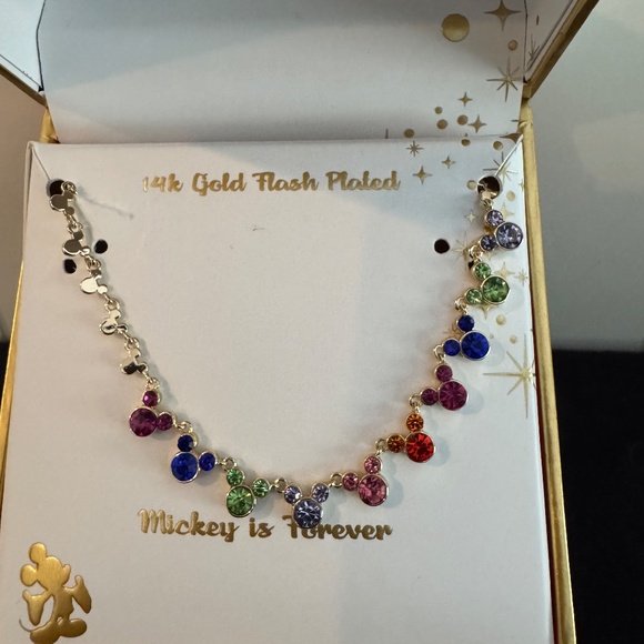 Disney 14K Gold Flash Plated Rainbow Necklace - Picture 1 of 2